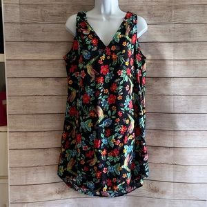 Old Navy Black Floral Summer Dress, Size Large